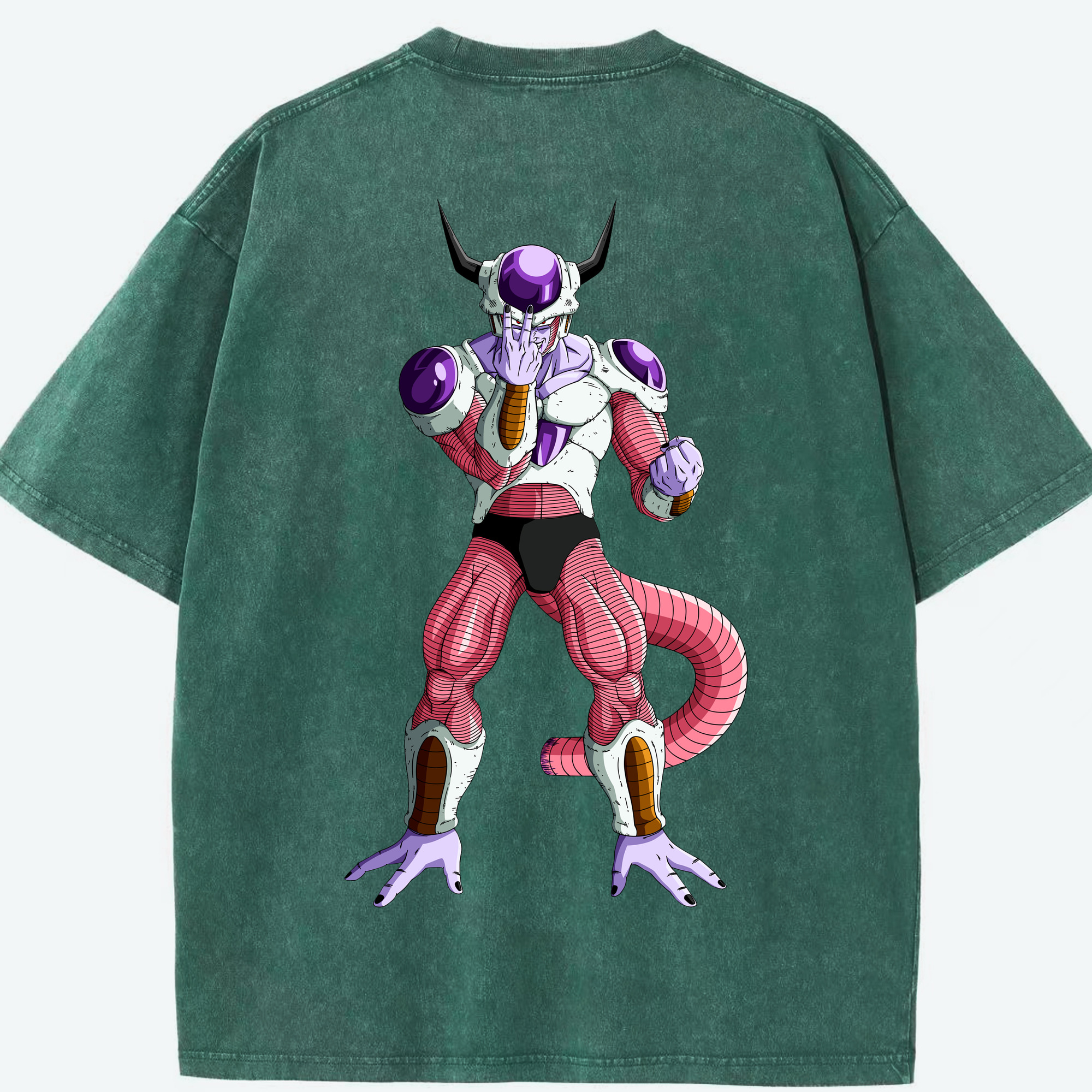 （画像用） ドラゴンボール フリーザ DRAGON BALL Frieza 綿100% ヴィンテージ風 半袖Tシャツ（背面プリント）